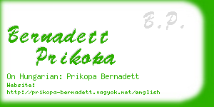 bernadett prikopa business card